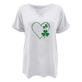 thumbnail image 4 of Puntoco Rebajas de blusas cortas para mujer Blusa informal de moda con cuello en V y mangas cortas con estampado del Día de San Pablo para mujer, 4 of 4