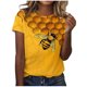 thumbnail image 1 of Blusas de Manga Corta para las Mujeres Cuello Redondo de Impresión de Verano, Top de Poliéster de Moda Casual para Toda la Temporada, 1 of 4