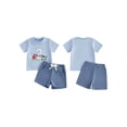 thumbnail image 2 of BemeyourBBs Toddler Baby Boys Birthday Outfits 1 2 3 4 5 6 Years Old Birthday Summer Clothes Number Cow Embroidery Short Sleeve T Shirt Tops and Pockets Shorts Set, 2 of 9