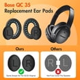 thumbnail image 3 of Almohadillas compatibles con auriculares Bose QuietComfort 35 (QC35) y Bose Quiet Comfort 35 II (QC35 II) con cuero proteico y espuma viscoelástica, duraderos y cómodos (negro) BANYUO Electrónica, 3 of 3