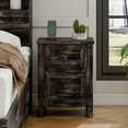 thumbnail image 4 of LUXOAK Nightstand Set of 2 with Charging Station, 2 Drawers, 24" Height, Dark Oak, 4 of 9