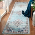 thumbnail image 2 of SAFAVIEH Phoenix Denny Medallion Runner Rug, Light Blue/Navy, 2'2" x 8', 2 of 8