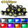 thumbnail image 2 of 4/10/20 piezas 18 MM luces LED de conducción de ojo de águila para motocicleta luces de circulación diurna DRL súper brillantes luz de señal de parada de marcha atrás, 2 of 5