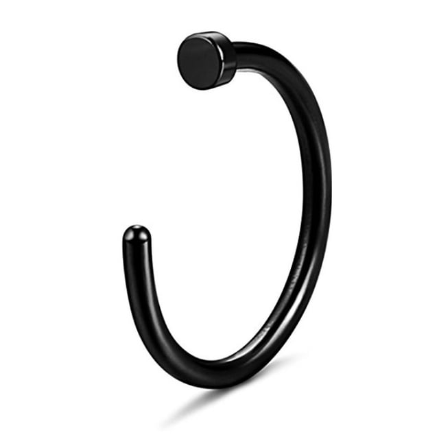 Bilqis Deals 10PCS Small Thin Steel Open Nose Ring Hoop Piercing 6mm
