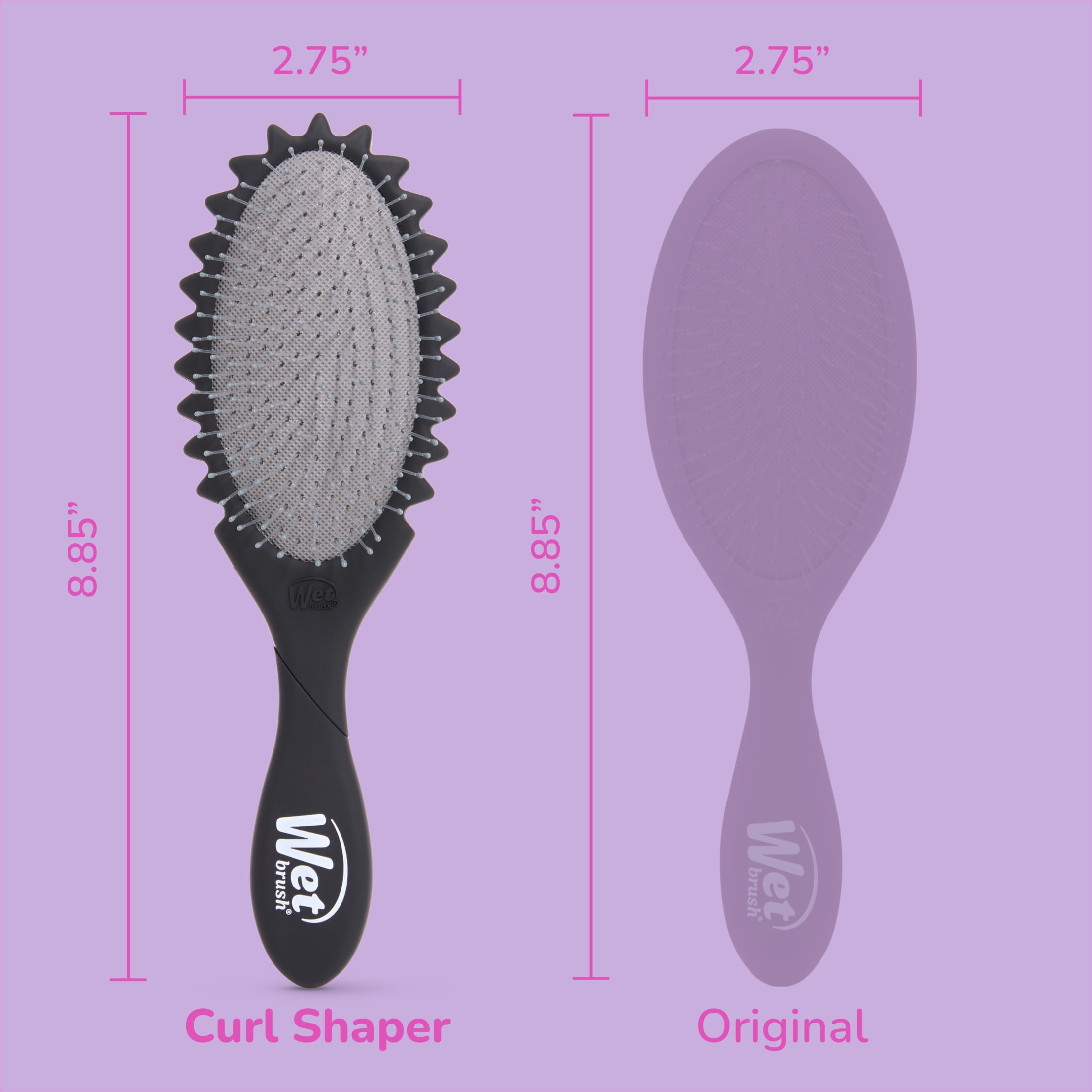 Wet Brush Curl Shaper Detangling Brush for Curly Hair with IntelliFlex Bristles - Black