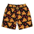 thumbnail image 5 of Wukai Cartoon Pizza Print Beach Trunks with Compression Liner Swimsuit Quick Dry Beach Sports Shorts with Pocket-X-Large, 5 of 8
