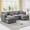 Gray, variant on Felizpace 113" Modular Sectional Sofa, 3-Seater Cloud Couch with Extra Thicked Deep Seat, Chenille Upholstered Sofa for Living Room, Black