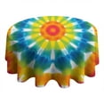 thumbnail image 4 of Colorful Rainbow Tie Dye Spiral Pattern Round Tablecloth 60"x60",Wrinkle Wipeable Table Cloth for Kitchen Dining Room Picnic Patio Party, 4 of 6