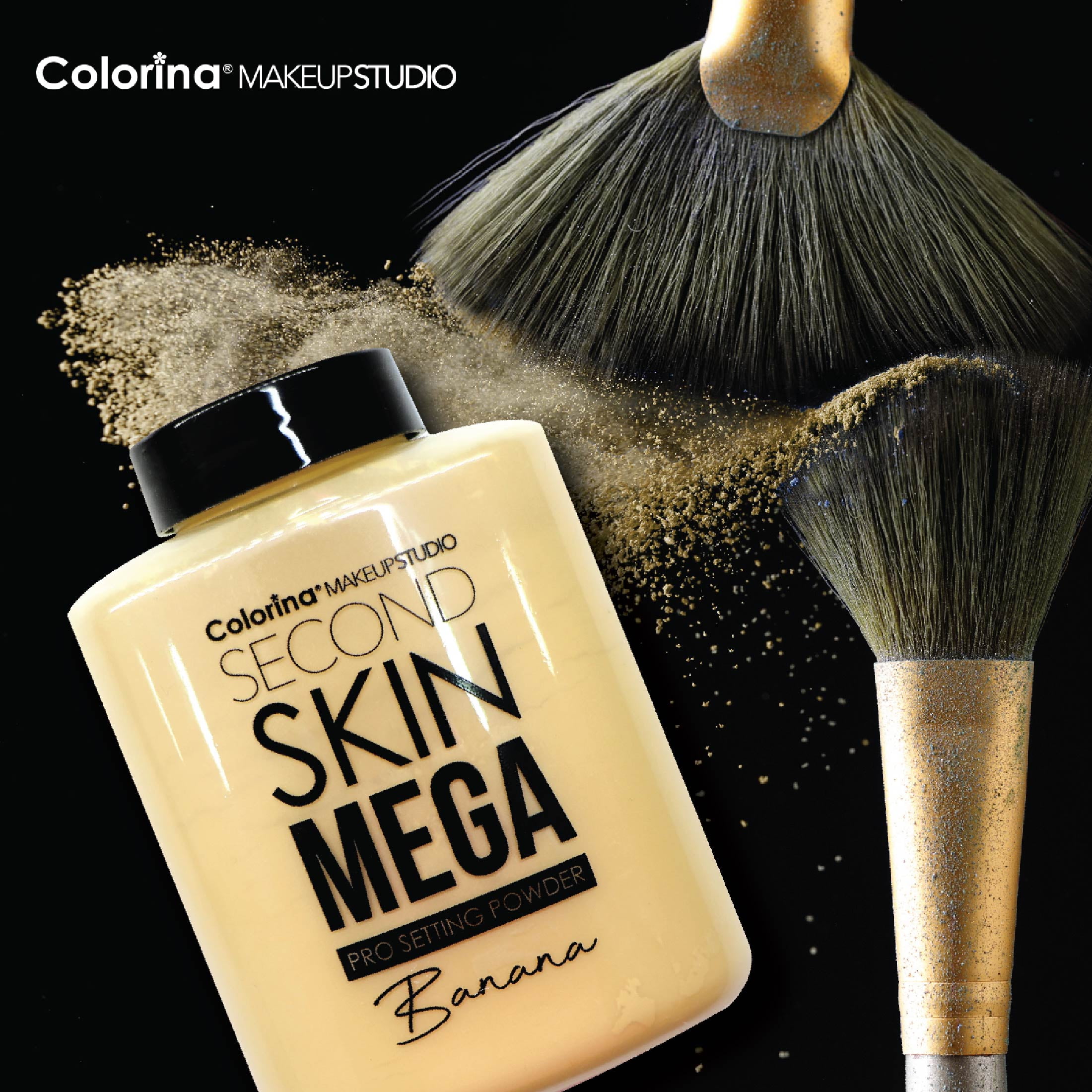 Colorina Makeup Studio Second Skin Collection Mega Pro Setting Banana Loose Powder 2.28 oz