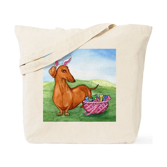 CafePress - Funny Easter Dachshund Tote Bag - Unisex Canvas Tote Bag, Beige, 1-Piece