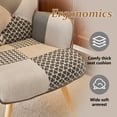 thumbnail image 4 of FRMALL Wingback Armchairs Patchwork Accent Chair Set of 2 with Wood Legs for Living Room, Gray, 4 of 8