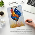thumbnail image 4 of FMSHPON Colorful Rooster Clipboard Hardboard Wood Nursing Clip Board and Pull for Standard A4 Letter 13x9 inches, 4 of 7