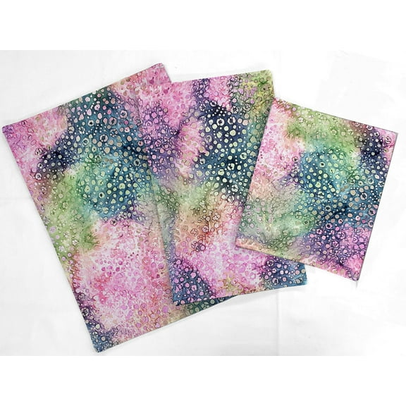 Batik Tie Dye Countertop Appliance Slider Mats by Penny's Needful Things (Pink Blue Green Spots) 3-Pack
