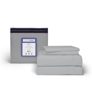 Color Sense 600 Thread Count Cotton Queen Sheet Set, 4-Piece