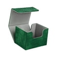 thumbnail image 1 of Milaget Card Deck Box Card Organizer PU Leather Card Case Holds 210 Cards Portable Cards Container Gaming Card Holder Card Deck Case Green, 1 of 9