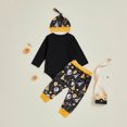 thumbnail image 3 of newwalpole My First New Year Baby Boy Outfit Newborn Letter Print Long Sleeve Romper Top Balloon Pants with Hat 3 Piece Sets Black for Size 12-18 Months, 3 of 3