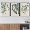thumbnail image 3 of wall26 Framed Canvas Print Wall Art Set Tropical Island Monstera Palm Leaf Nature Floral Digital Art Modern Art Rustic Botanical Relax/Calm for Living Room, Bedroom, Office - 24"x36"x3 BLAC, 3 of 5