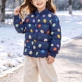 thumbnail image 2 of Frnrwgo Boys 2-8Y Quilted Padded Jacket Stand Collar Snap Front Printed Soft Comfortable Fall Winter Coat, 2 of 9