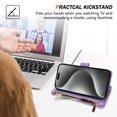 thumbnail image 3 of ELEHOLD for iPhone 16 Plus Case, Luxury Leather Magnetic Flip Zipper Credit Card Holder Slots Kickstand Flip Folio PU Leather Magnetic Wallet Case with Wrist/Shoulder Strap for iPhone 16 Plus,Purple, 3 of 8