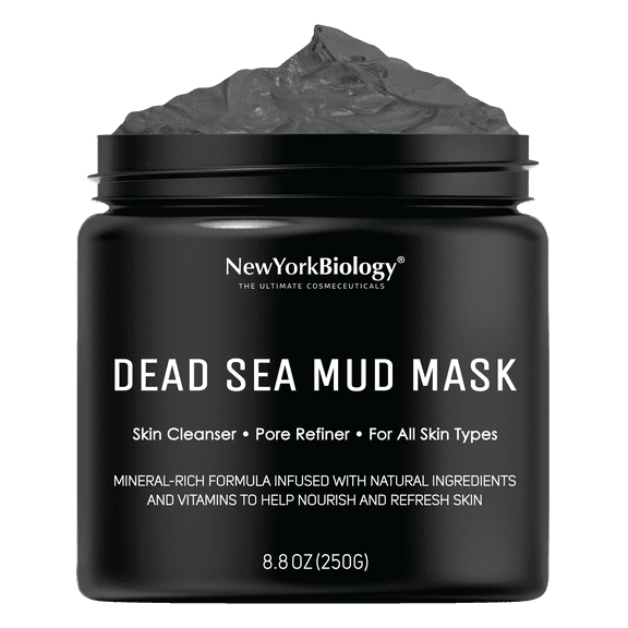New York Biology Dead Sea Mud Mask for Face & Body, Pore Reducer for Oily Skin, 8.8 oz