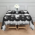 thumbnail image 3 of Black White Moon Flower Mountain Pattern Square Tablecloth,Waterproof Square Table Cover,Wipeable Spillproof Washable Table Cover for Home Kitchen Party Decor 60"x60"(152x152cm), 3 of 6