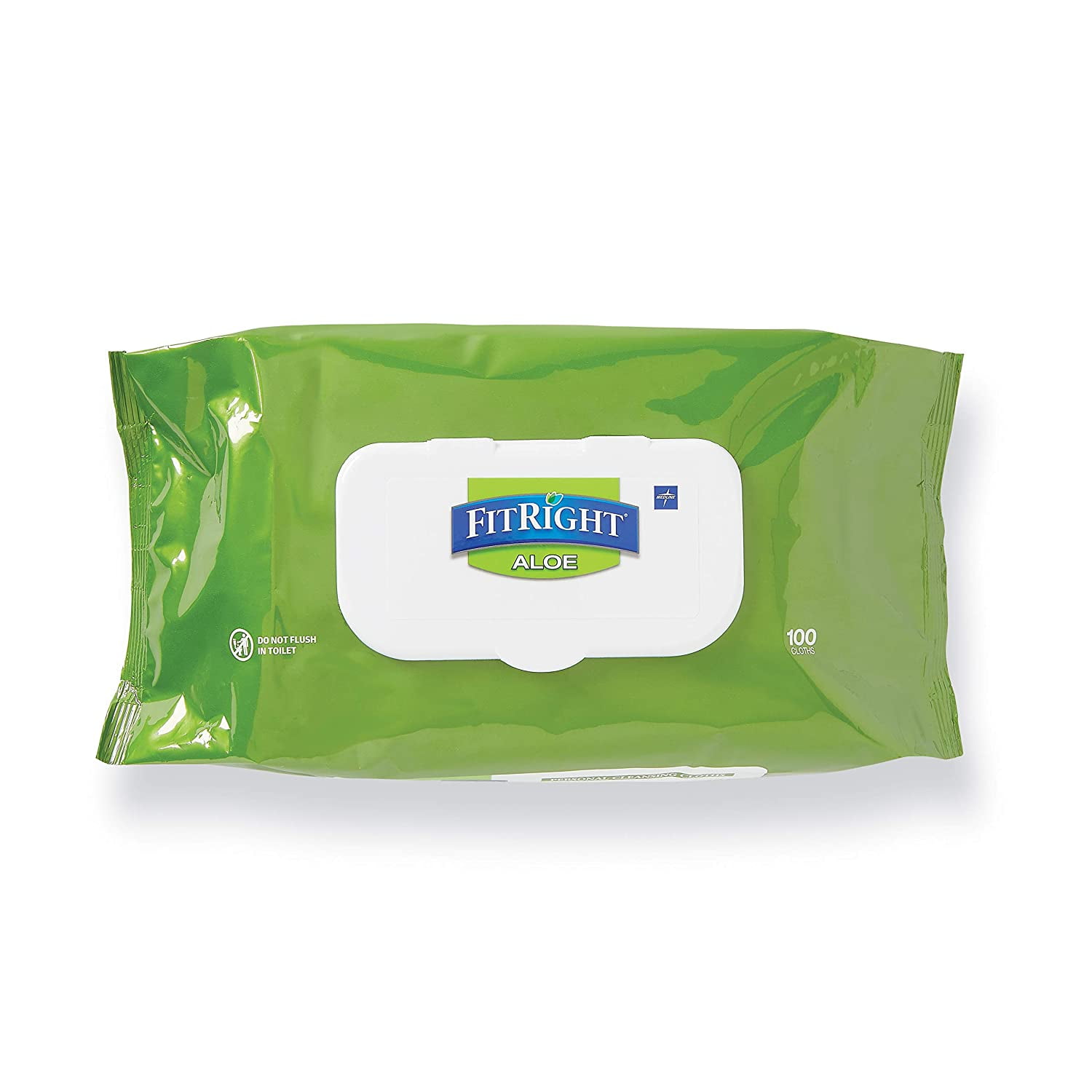 Medline MSC263854 FitRight Aloe Personal Cleansing Cloth Wipes, Scented