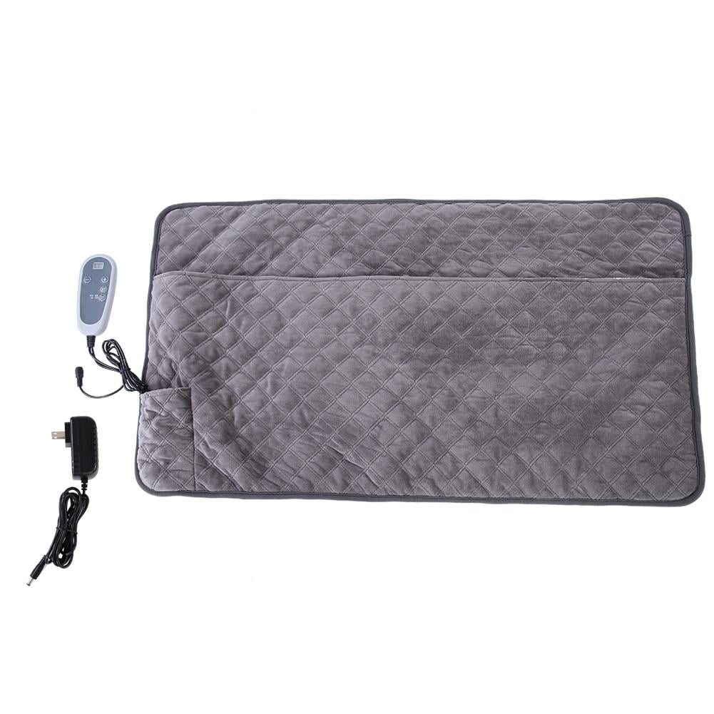 WALFRONT Electric Heated Double Blanket Portable Heating Pad Adjustable