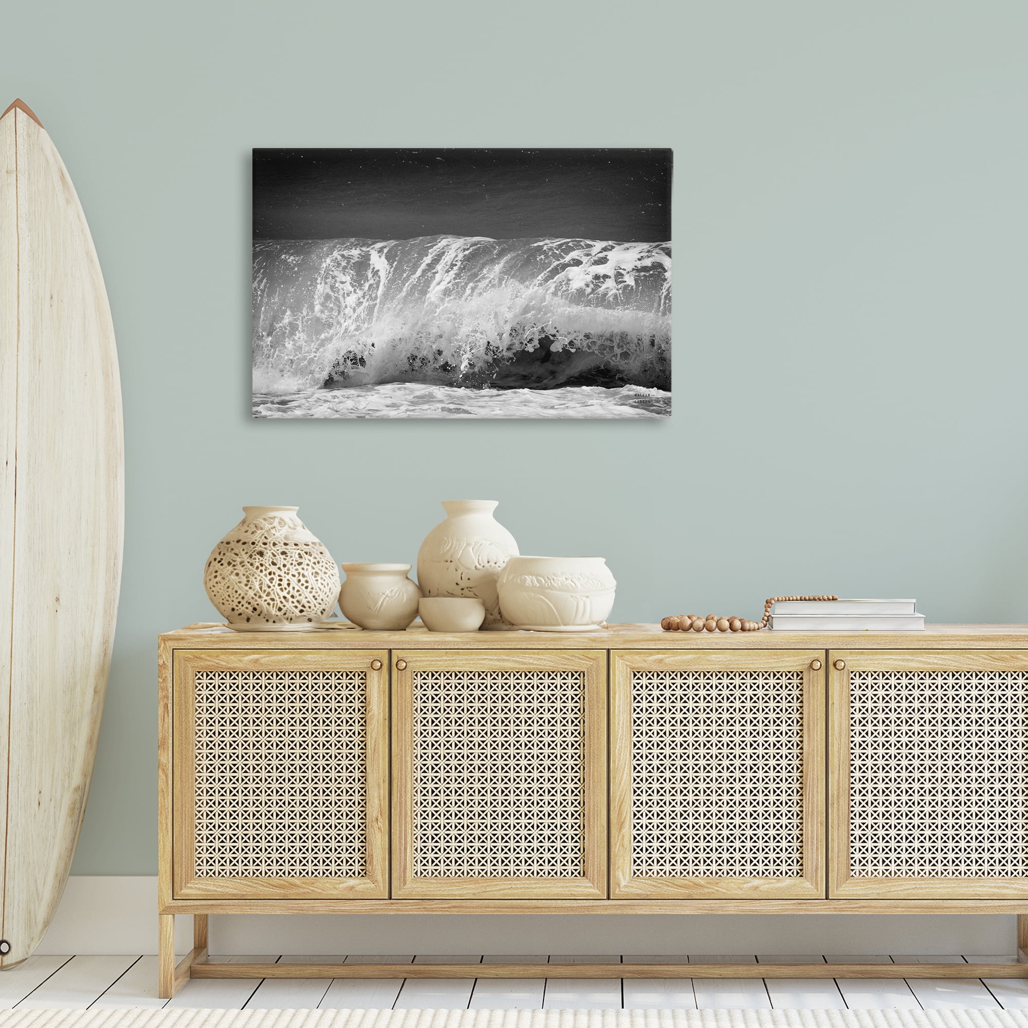 Stupell Industries Rolling Waves Night Sky Landscape Photography Gallery Wrapped Canvas Art Print Wall Art, 36 x 24