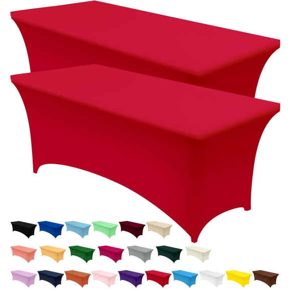Mantel Utopia Kitchen 183x76x76 cm Rojo Paquete de 2 Elástico
