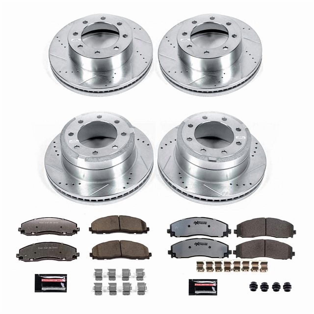 PowerStop Front and Rear Z36 Truck & Tow Carbon-Fiber Ceramic Brake Pad and Drilled and Slotted Rotor Kit Fits: FORD Select Models K6405-36