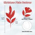 thumbnail image 4 of 20Pcs Christmas Tree Picks Sprays 13" Artificial Glitter Leaf Ornaments Christmas Floral Picks for Xmas Tree Holiday Arrangement Crafts DIY Garland Wreath Home Decor (20, Red), 4 of 8