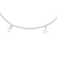 thumbnail image 3 of Vanbelle Sterling Silver Jewelry Open Star & Moon Anklet with Rhodium Plating for Women, 3 of 6