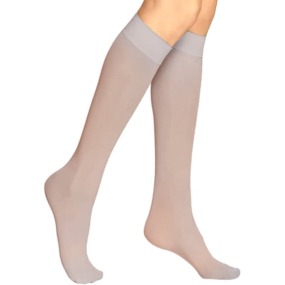 Women's Socks - Women's Sheer Knee High Stockings Elegant Thin Dress Socks for Formal Wear and Everyday Comfort,Grey