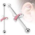 thumbnail image 4 of Industrial Barbell 14G with Pink Breast Cancer Awareness Ribbon, 4 of 5