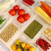 Yika Tupperware Kitchen Refrigerator Rectangular Food Container Microwave Heat Plastic Lunch Box Food Lunch Box Fruit Storage Sealed Box B