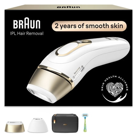 Braun PL5147 Silk Expert Pro5 IPL Hair Removal Device for Women & Men, White-Gold
