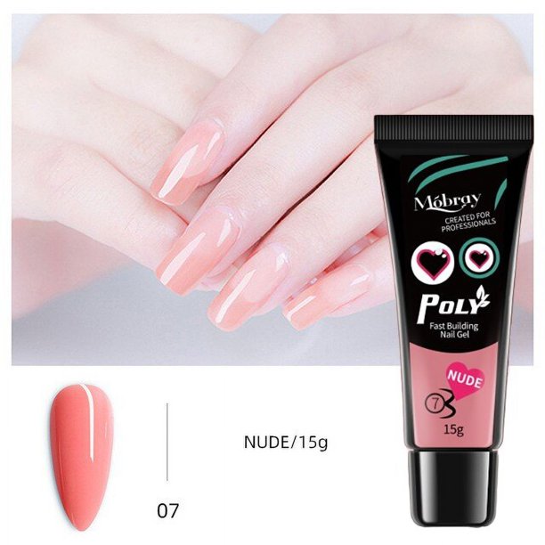 Mobray-Gel de uñas para extensión de manicura francesa, barniz híbrido de construcción rápida, polivinílico UV, Blanco claro, 15ml