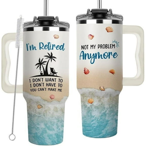 I'm Retired Tumbler - Retirement Gifts for Women 2025, Men, Nurse, Doctor, Dad, Mom, Retiring Presents for Him, Her, Husband, Teachers, Coworker, Grandma, Fathers, Retired 2025 Not My Problem Anymore