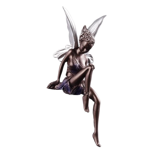 Lttoisl PLGEBR Statue de Jardin Féerique Assise, Figurine d'Ange en Résine de 5,5 Pouces, Sculpture de Fée d'Extérieur Résistante aux Intempéries, Cadeau d'Artisanat Décoratif pour l'Aménagement Paysager, la Cour et la Déco de Patio