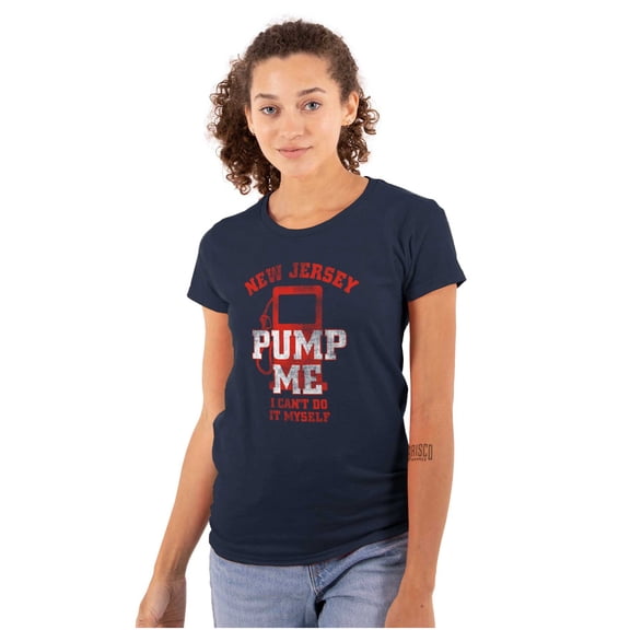 New Jersey Funny Gas Pump NJ Joke Womens Fitted Plus Size Graphic Tee Brisco Brands 2X