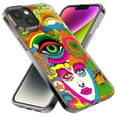 thumbnail image 2 of MUNDAZE Apple iPhone 12 Pro Shockproof Clear Hybrid Protective Phone Case Neon Rainbow Psychedelic Trippy Hippie Daydream, 2 of 5
