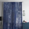 thumbnail image 5 of Navy Blue Semi Sheer Curtains Drapes for Living Room,Bedroom,French Doors Window 45 Inches Long,Retro Oil Painting Modern Abstract Art Aesthetics Rod Pocket Chiffon Curtain Drapery Voile Drape Panel, 5 of 6