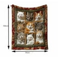 thumbnail image 5 of Wuztai Comfortable Bohemian Blanket Cats Pattern, Soft Throw for Sofa Bed Home Decor, Cozy Cat Blanket, 5 of 5