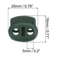 thumbnail image 2 of 0.7x0.8" Cord Locks Double Hole Spring End Toggle Stopper, Dark Green, 30 Pack, 2 of 5