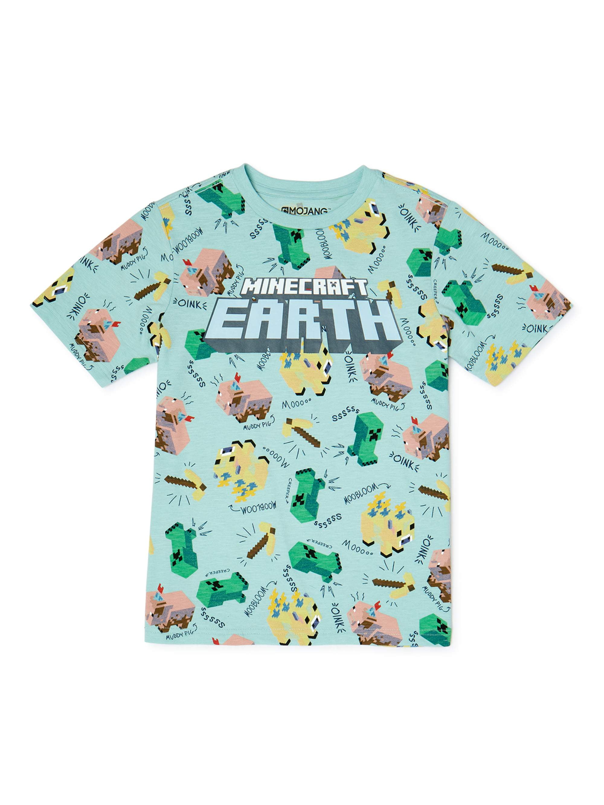 Minecraft Shirt for Boys with Mini Mobs Charged Characters
