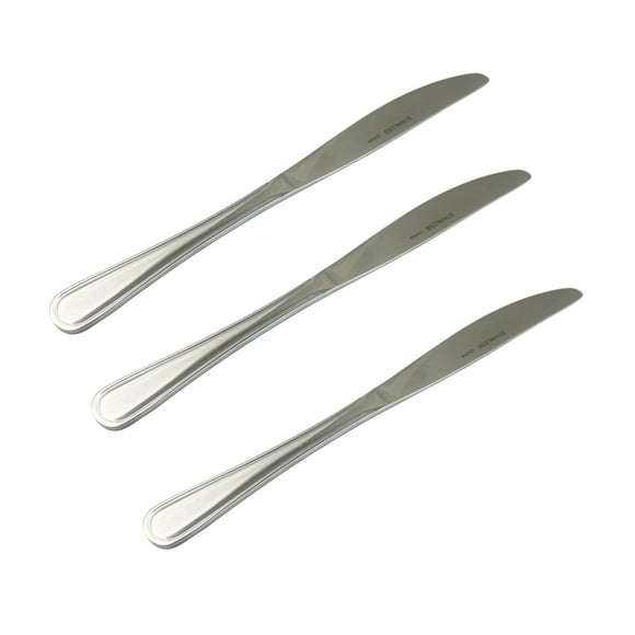 Mainstays Fleetline Stainless Steel Dinner Knife, 3 Piece Set, Silver, Adult