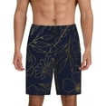 thumbnail image 2 of Picia Copper-Gold Gloss Outline Flower Pajama Shorts for Men, Men's Pajama Bottoms, Sleepwear,Short Pajama Pants-XX-Large, 2 of 9