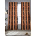 thumbnail image 2 of Burnt Orange Striped Sheer Curtains 96 Inch Length 2 Panels Set, Modern Southwest Geometric Voile Window Treatment Semi Sheer Long Curtains Drapes for Bedroom/Living Room/Kitchen 52"x96"x2, 2 of 7
