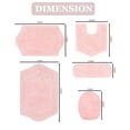 thumbnail image 3 of Home Weavers Waterford Collection 100% Cotton Non-Slip Bathroom Rug Set Machine Washable Bathroom Rug, Bath Rug, U Shaped Contour, Lid Cover, Toilet Tank Cover, Pink Color 5 Piece Bath Rug set, 3 of 8