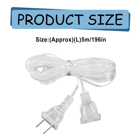 Homesteed 4pc Outdoor Extension Cord Clear Extension Cord for Light String Extension Cable Indoor Outdoor Holiday Wedding Party Decoration